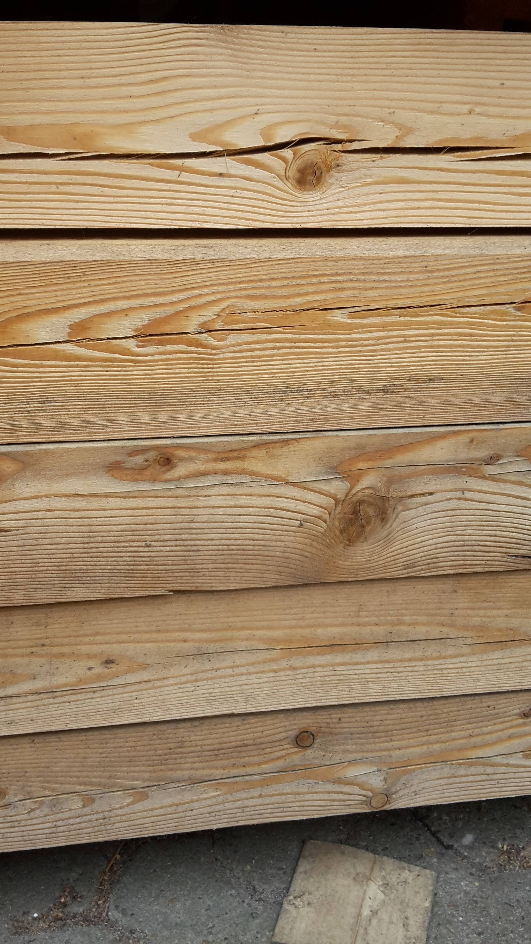 Kantholz Lärche 80x80mm 180cm - 5 Stück Zaunpfosten Holzbalken Naturbelassen